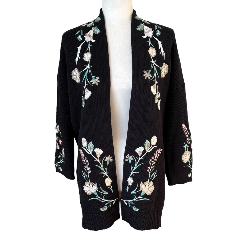 Maje Mirodi Floral Embroidered Cardigan Size Small